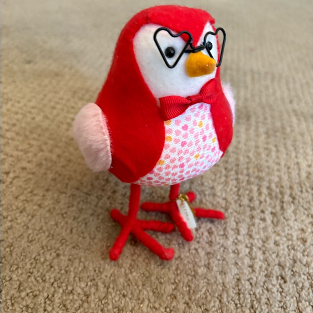 Edge Red Plush Bird with Gold Tag